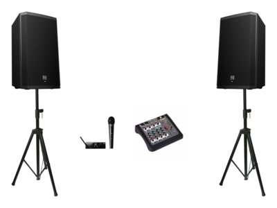 Zestaw nagłośnieniowy na imprezę, event, wesele do 100 osób z mikrofonem bezprzewodowym